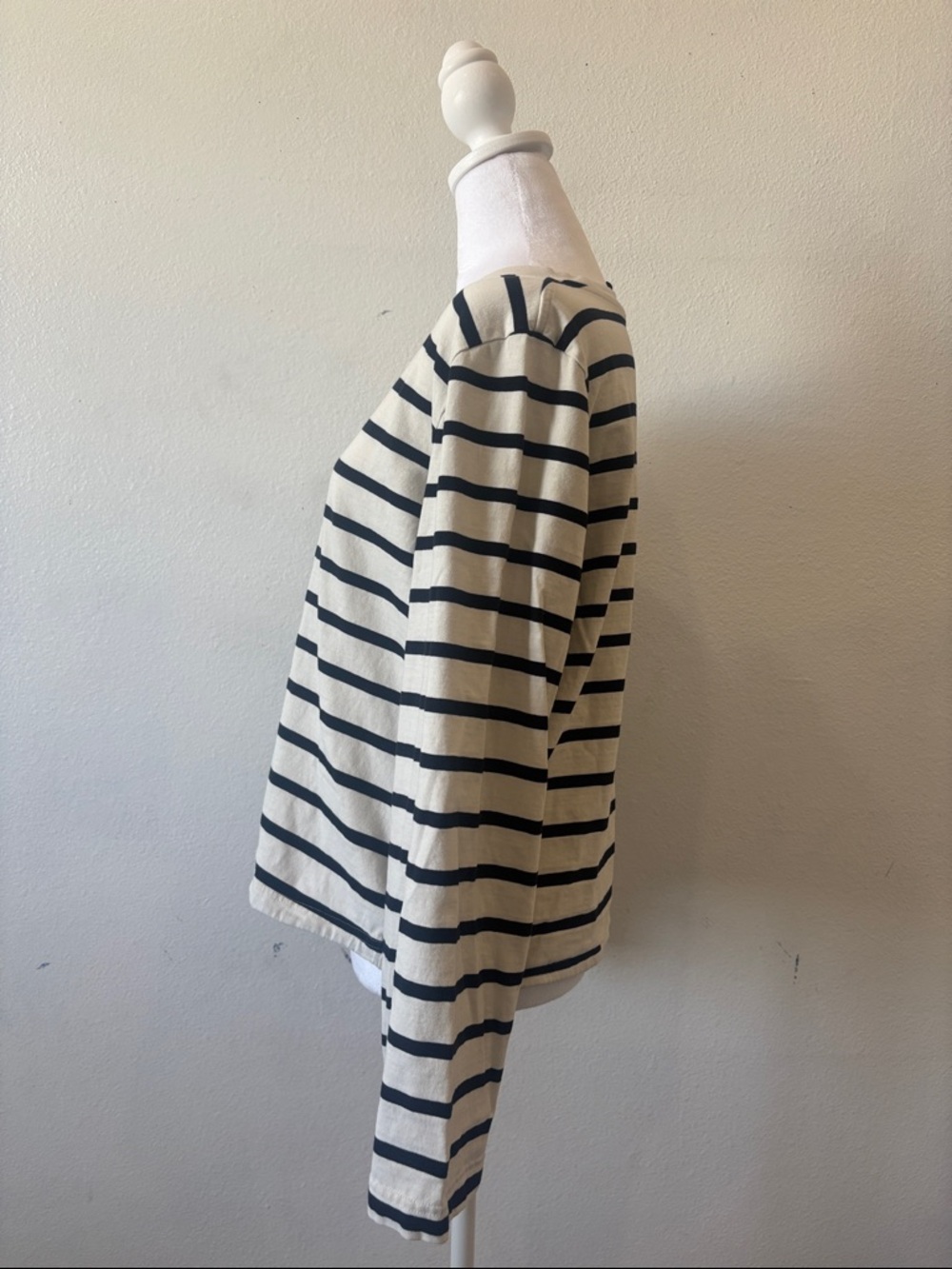 & Other Stories 100% Cotton Striped Long Sleeve Top with Bell Sleeves - Picture 2 of 10